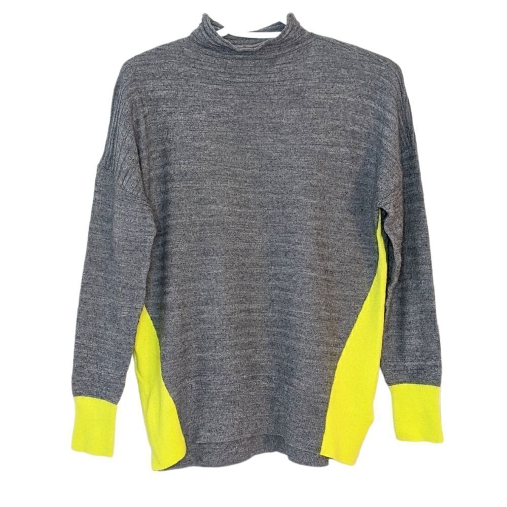 Christian Siriano grey Merino wool blend sweater mock neck medium @D